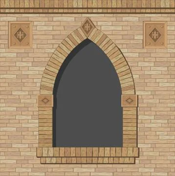 Brick arch opening Stock Illustration