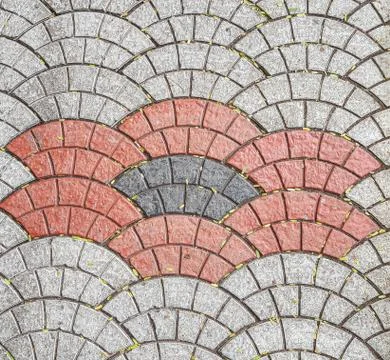 Brick arched pattern concrete wall stone texture background Foto stock