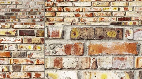 Brick background texture of old wall in motion, slow zoom composite image Stock Footage 170161903
