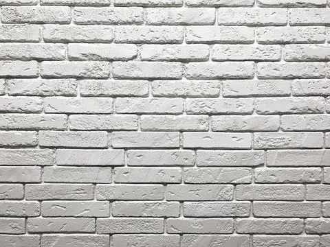 Brick background white texture wall Stock Photos