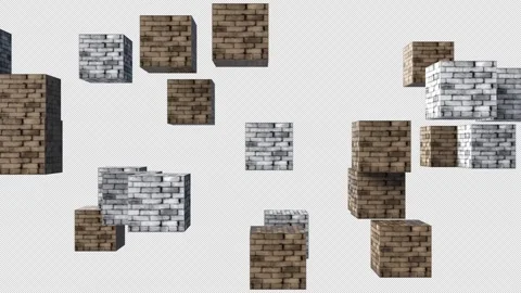 Brick Blocks Box 3D Stock Footage 256081127