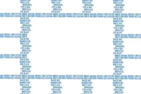 Brick blue frame for text with blue windows by side Stock Illustration