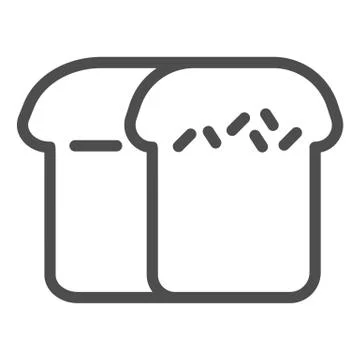 Brick bread line icon. Brown loaf symbol, outline style pictogram on white Stock Illustration