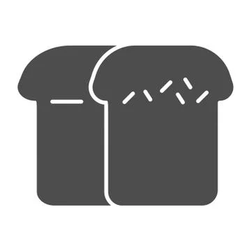 Brick bread solid icon. Brown loaf symbol, glyph style pictogram on white Stock Illustration