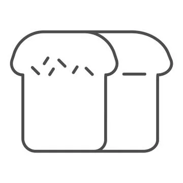 Brick bread thin line icon. Brown loaf symbol, outline style pictogram on white Stock Illustration
