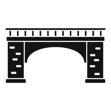 Brick bridge icon, simple style Ilustración de archivo