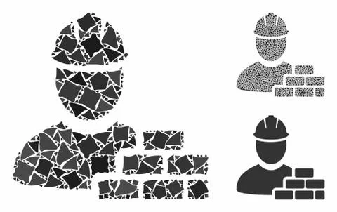 Brick builder Mosaic Icon of Bumpy Elements イラスト素材