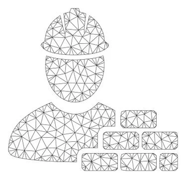 Brick Builder Polygonal Frame Vector Mesh Illustration Stock-Illustration
