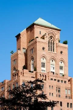 Brick building arched window architecture Stock Photos