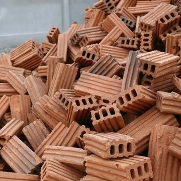 Brick of building construction house Stockfoto's