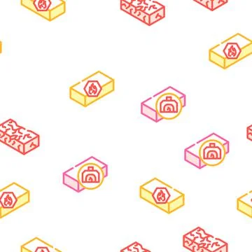 Brick For Building Construction Icons Set Vector Ilustración de archivo