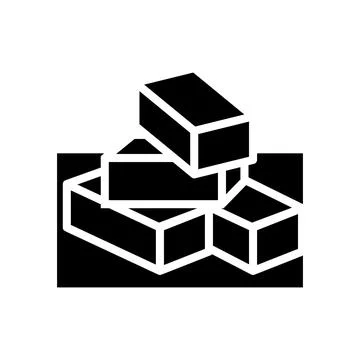Brick for building glyph icon vector illustration Stock Illustration