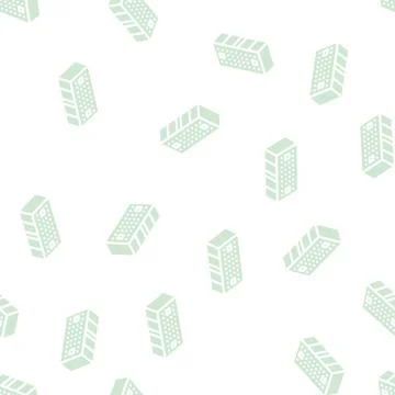 Brick for building house glyph vector seamless pattern 스톡 일러스트