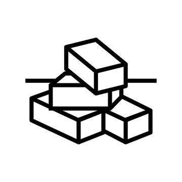 Brick for building line icon vector illustration Ilustración de archivo