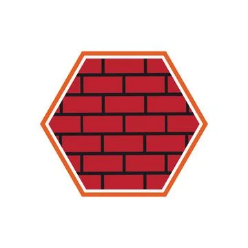 Brick Building logo design vector, Brickwork simple modern logo template, E.. Stock Illustration
