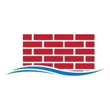 Brick Building logo design vector, Brickwork simple modern logo template, E.. Stock Illustration