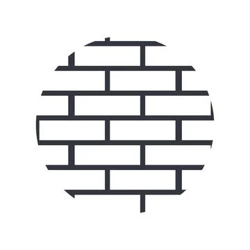 Brick Building logo design vector, Brickwork simple modern logo template, E.. Stock Illustration