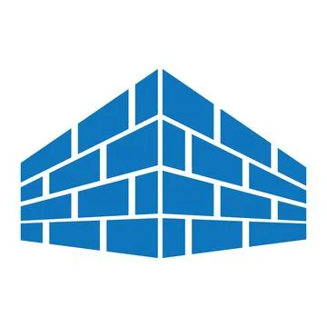 Brick Building logo design vector, Brickwork simple modern logo template, E.. Stock Illustration