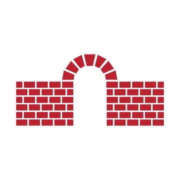 Brick Building logo design vector, Brickwork simple modern logo template, E.. Stock Illustration