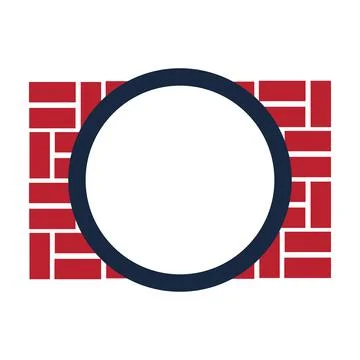Brick Building logo design vector, Brickwork simple modern logo template, E.. Stock Illustration