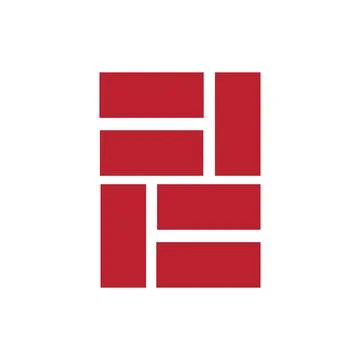 Brick Building logo design vector, Brickwork simple modern logo template, E.. Stock Illustration