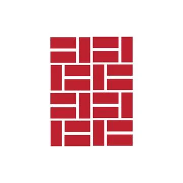 Brick Building logo design vector, Brickwork simple modern logo template, E.. Stock Illustration