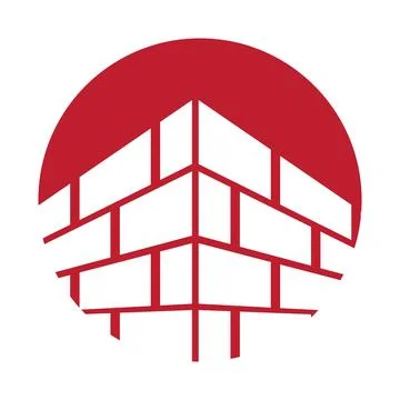 Brick Building logo design vector, Brickwork simple modern logo template, E.. Stock Illustration