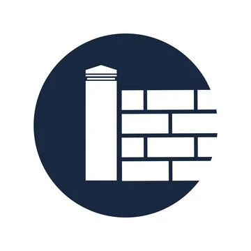 Brick Building logo design vector, Brickwork simple modern logo template, E.. Stock Illustration