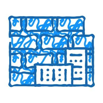 Brick building material icon doodle illustration Ilustración de archivo