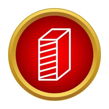 Brick building material icon with red background Stock Illustration