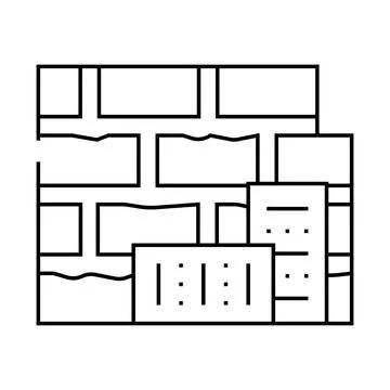 Brick building material line icon vector illustration Ilustración de archivo