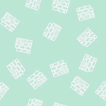 Brick building material line vector seamless pattern イラスト素材