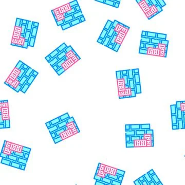 Brick building material vector seamless pattern Illustrazione stock