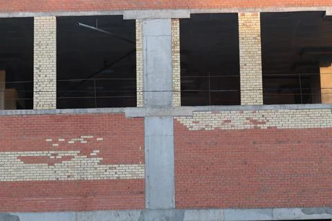 Brick building under construction Stock Photos