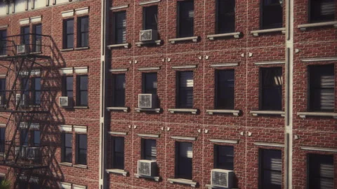 Brick Building Urban Landscape 3D Day Vídeos de archivo 200535207