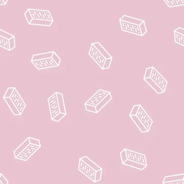 Brick for building wall line vector seamless pattern Stock Illustration