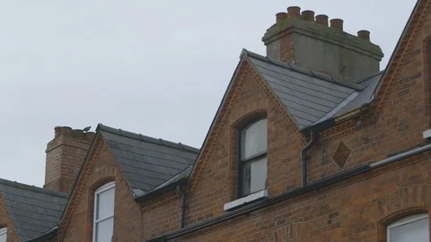 Brick Building, Windows and Chimney Stock Footage 108032231