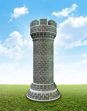 Brick Castle On Grass Ilustración de archivo