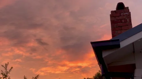 Brick chimney sunset Stock Footage 233560218