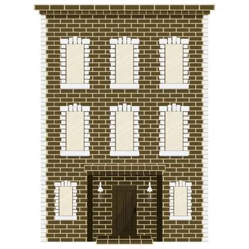 Brick city building Stock Illustration