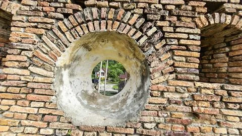 Brick cobblestone texture. Foto stock