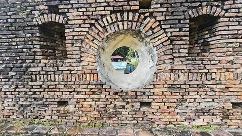 Brick cobblestone texture. 스톡 사진