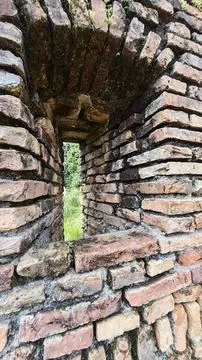 Brick cobblestone texture. 스톡 사진