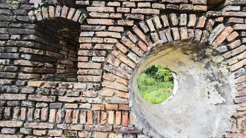 Brick cobblestone texture. 스톡 사진