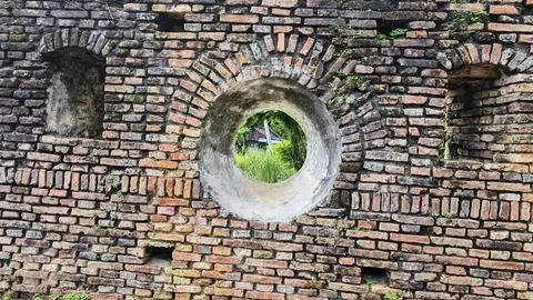 Brick cobblestone texture. Stock Photos