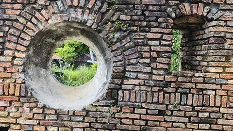 Brick cobblestone texture. Stock Photos
