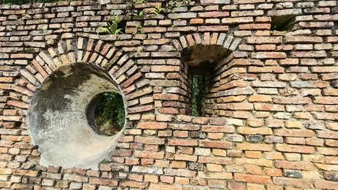 Brick cobblestone texture. 스톡 사진