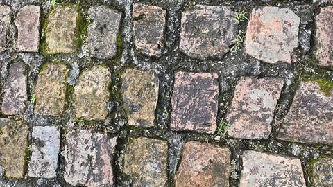 Brick cobblestone texture. Stock Photos