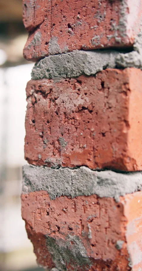 Brick, concrete and wall on construction site for development, property Stock Footage 341082155