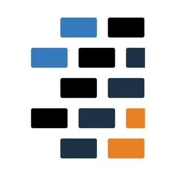 Brick, construction, brick wall, brick wall construction icon Stock Illustration